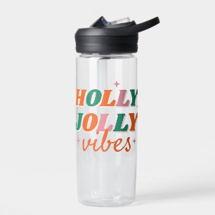 Fun Holly Jolly Vibes Christmas Design Water Bottle