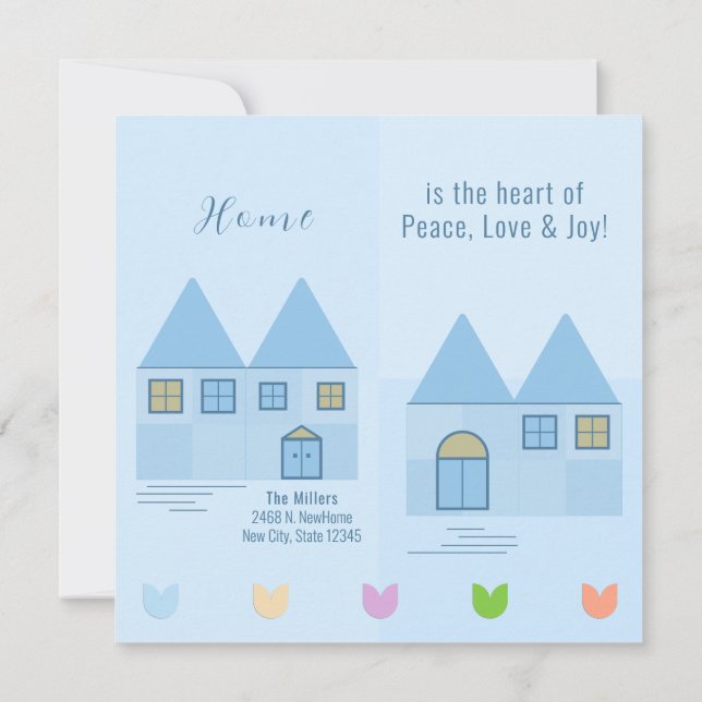 Fun Homes Tulip Flowers Housewarming Party Invite (Back)