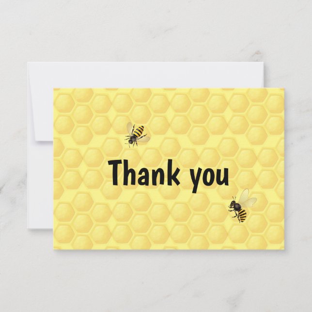 Fun Honey Bee Apiary Hive Thank You Card (Front)