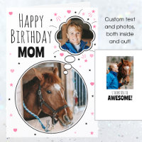 Fun Horse Mum Birthday Thought Bubble Photo White
