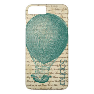 Fun Hot Air Balloon Vintage Handwriting Add Name iPhone 8 Plus/7 Plus Case