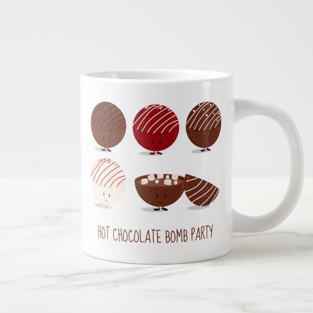 Fun Hot Chocolate Bomb Party Large Coffee Mug (Right)