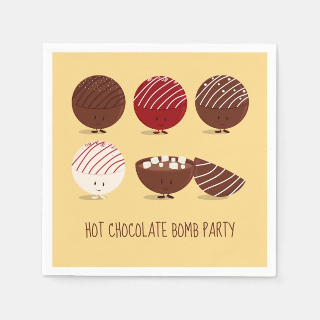 Fun Hot Chocolate Bomb Party Napkin (Front)