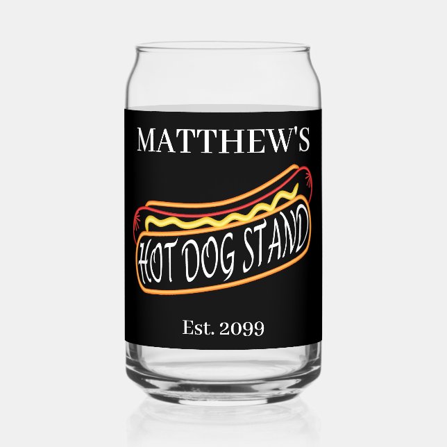 Fun Hot Dog Stand Drinkware Soda Tumblers Glasses (Front)