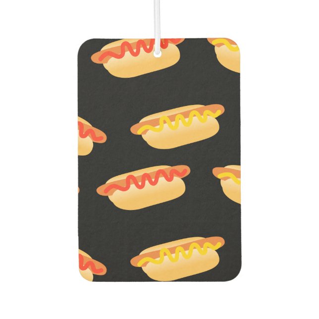 Fun Hot Dogs Pattern Car Air Freshener (Front)