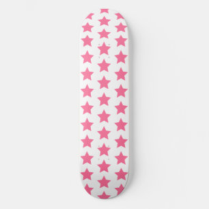 Fun Hot Pink Stars Pattern - Girls' Skateboard