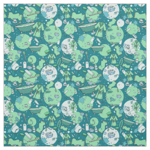 Fun Hot Tub Blue Pattern Fabric