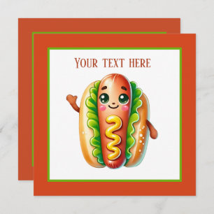 Fun hotdog lovers party  invitation