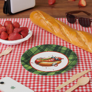 Fun hotdog lovers party  paper plate