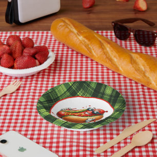 Fun hotdog lovers party paper plate