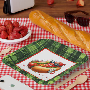 Fun hotdog lovers party  paper plate
