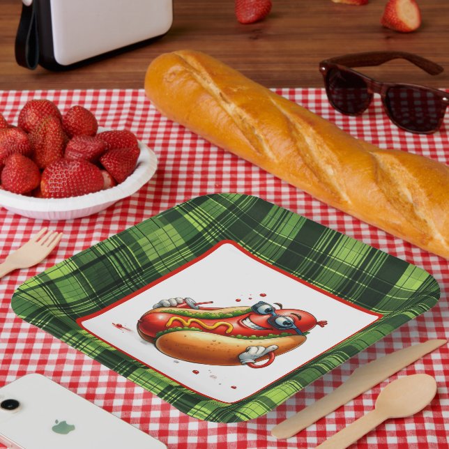 Fun hotdog lovers party  paper plate (Picnic)