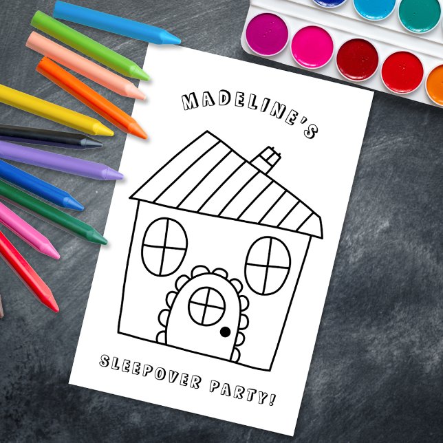 Fun House Sleepover Party Colouring Page 1 (Creator Uploaded)