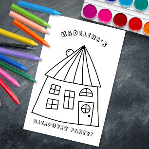 Fun House Sleepover Party Colouring Page 8