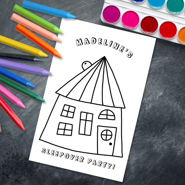 Fun House Sleepover Party Colouring Page 8 (Creator Uploaded)