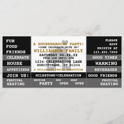 ticket style invitations zazzle uk
