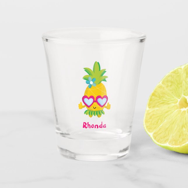 Fun Hula Pineapple Shot Glass (Front)