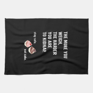Fun, humor. Cake, cake, funny. anti diet Tea Towel