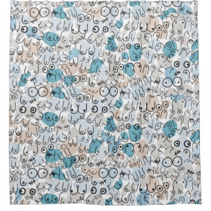 Fun humour blue mum shower curtain
