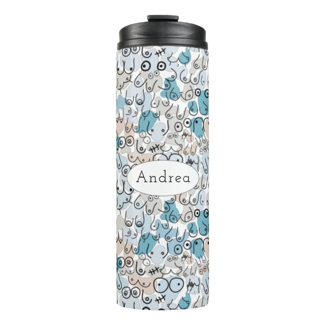 Fun humour blue mum thermal tumbler (Front)