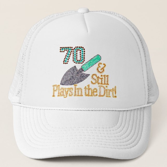 Fun Humour Gardening 70th Birthday Gift for HER Trucker Hat (Front)