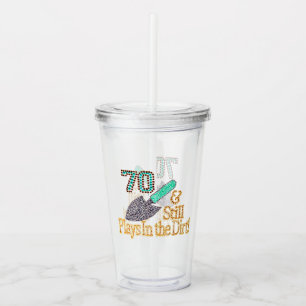 Fun Humour Gardening 70th Birthday Party Acrylic Tumbler
