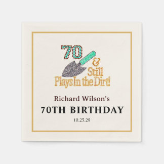Fun Humour Gardening 70th Birthday Party Gift Napkin
