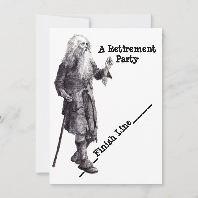 Fun Humour Man Reaching Retirement Party Invitatio Invitation (Front)