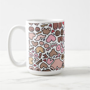 Fun humour neutral breast pattern coffee mug
