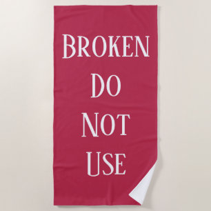 Fun humour typography beach towel 