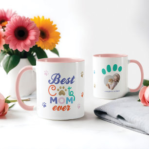 Fun Humourous Best Cat Mum Ever Personalised Photo Mug