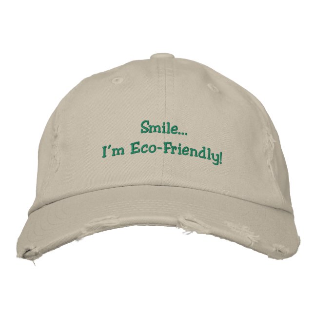 Fun Humourous Eco-Friendly   Embroidered Hat (Front)
