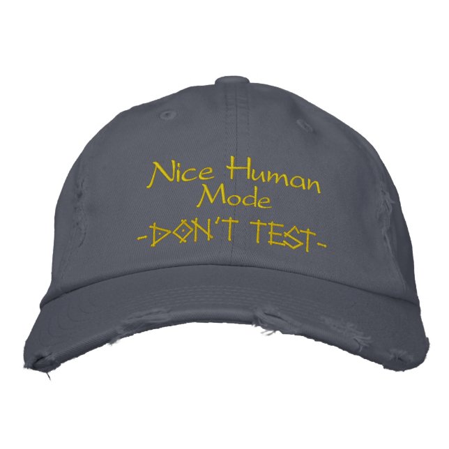 Fun Humourous  Embroidered Hat (Front)