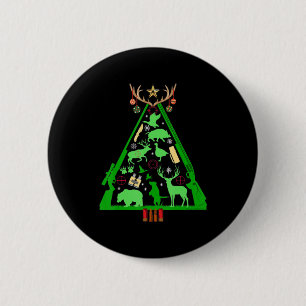 Fun Hunting Deer and Elk Hunter Christmas Tree Hun 6 Cm Round Badge