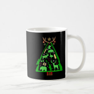 Fun Hunting Deer and Elk Hunter Christmas Tree Hun Coffee Mug