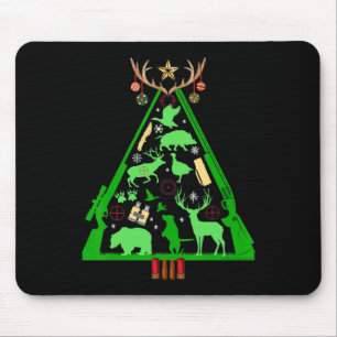 Fun Hunting Deer And Elk Hunter Christmas Tree Hun Mouse Mat
