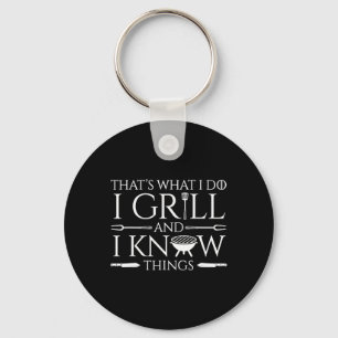 Fun I Grill And Know Things Meat Lover Rbecue Dad Key Ring