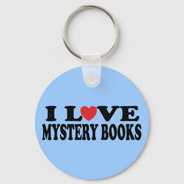 Fun I Love Mystery Books T-shirt Key Ring (Front)