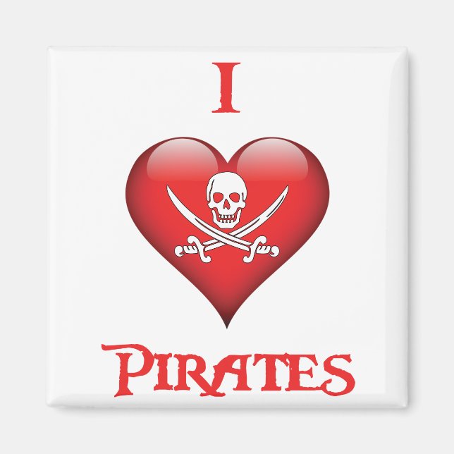 Fun I Love Pirates Magnet (Front)