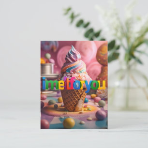 Fun I Melt for You   Ice Cream Postcard
