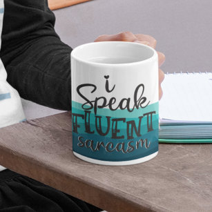 Fun I speak fluent sarcasm blue waves Coffee Mug