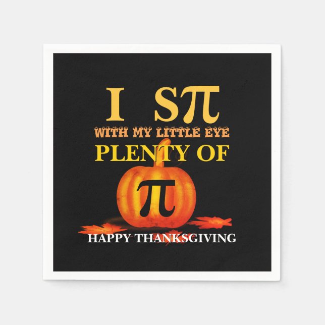 Fun I SPY PUMPKIN PIE Thanksgiving Napkin (Front)