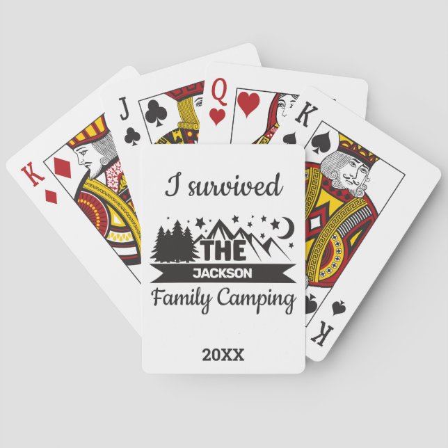 Fun I survived family camping Playing Cards (Back)