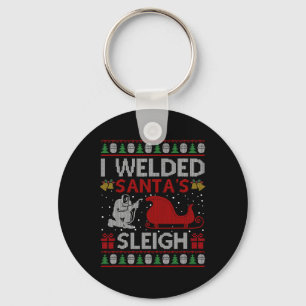 Fun I Welded Santa’s Sleigh Gift Ugly Welder Chris Key Ring
