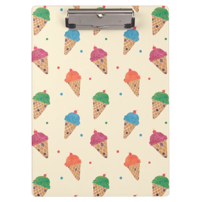 Fun Ice Cream Pattern Clipboard (Front)