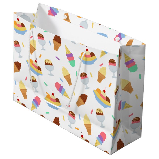 Fun ice cream pattern tiled party bag (Front Angled)