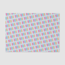 Fun ice cream popsicle tissue paper pink blue oran