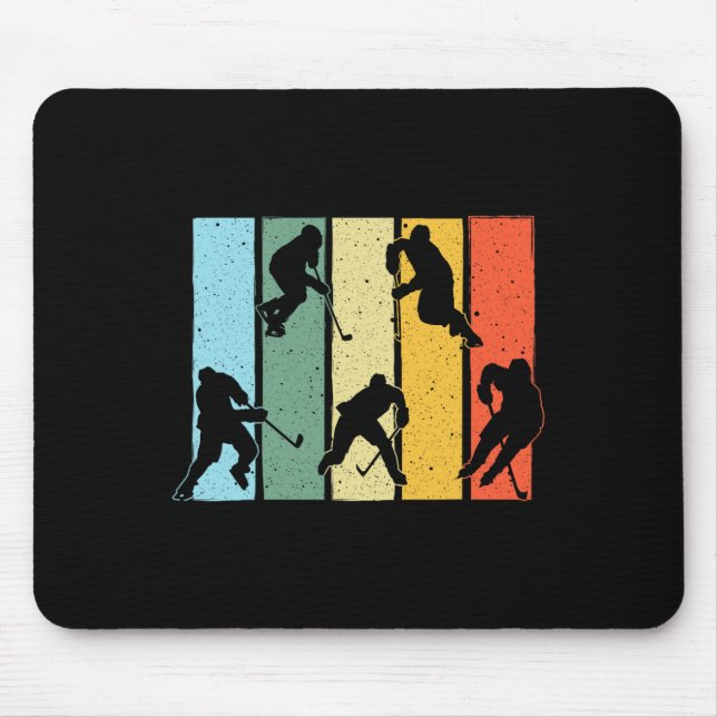 Fun Ice Hockey Art For Men Women Ice Hockey Player Mouse Mat (Front)