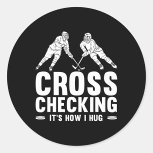 Fun Ice Hockey Art For Men Women Kids Ice Hockey L Classic Round Sticker