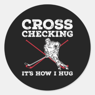 Fun Ice Hockey Art For Men Women Kids Ice Hockey L Classic Round Sticker